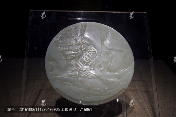 青玉山水人物插屏,明代帝后服飾