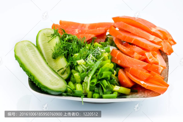 煙熏雞和蔬菜