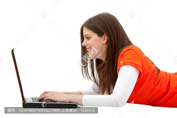 帶電腦的女人