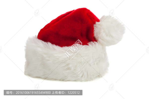 白色背景上的圣誕老人帽子