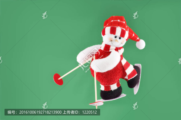 圣誕裝飾；雪人滑雪
