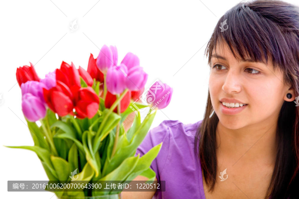 女人與花
