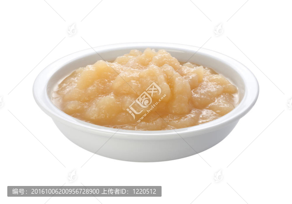 在一個(gè)盤子里的蘋果醬
