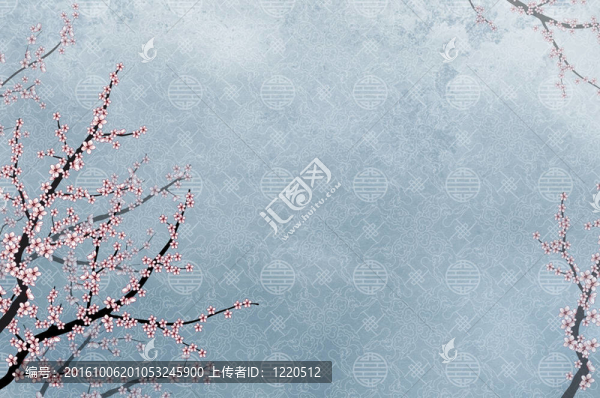 觀賞櫻花樹與文本或圖像的地方中國圖案掐絲