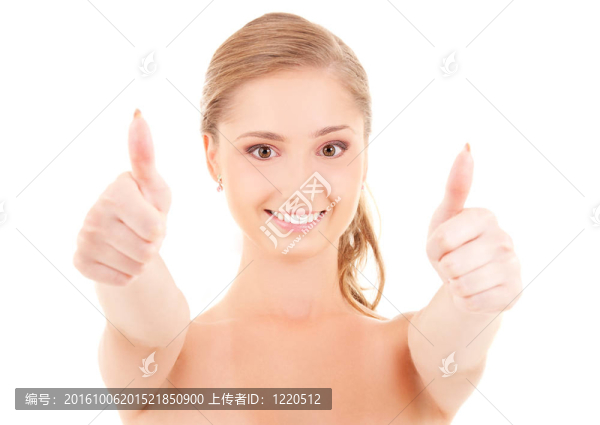 豎起大拇指
