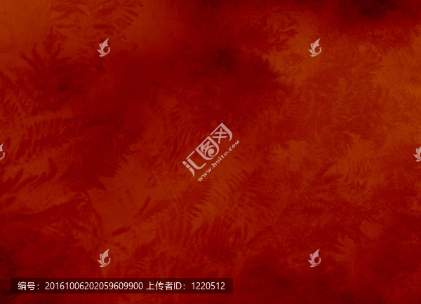 紅色背景紋理或壁紙與蕨類植物的花絲