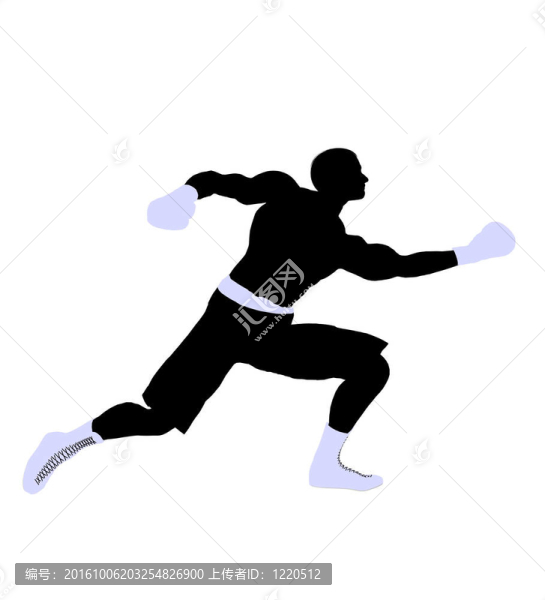 男性boxng插圖剪影