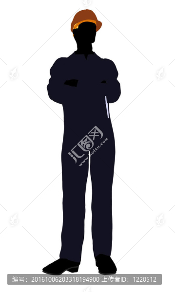 男建筑工人插畫(huà)剪影