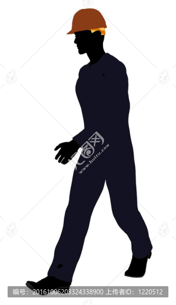 男建筑工人插畫剪影