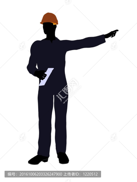男建筑工人插畫剪影