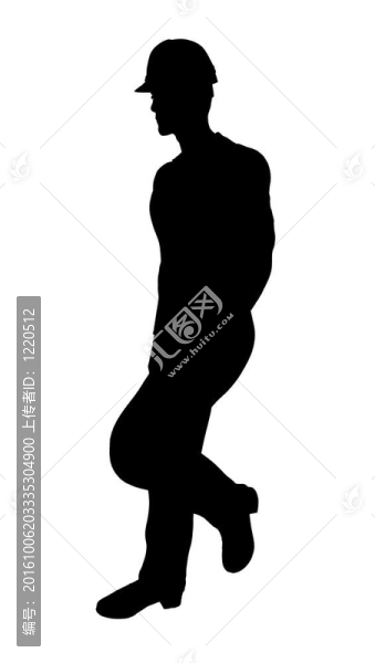 男建筑工人插畫剪影