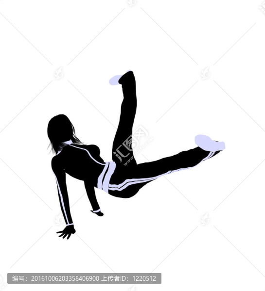 女性城市舞蹈插畫剪影
