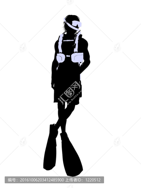 男性潛水員插圖剪影