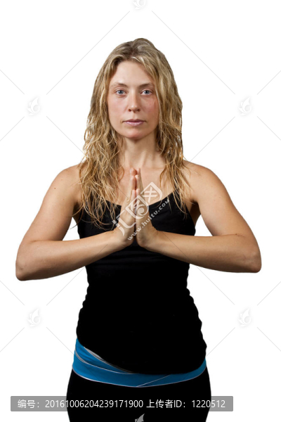 瑜伽姿勢；金發(fā)女子站在手上