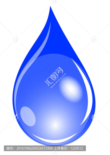 一個藍(lán)色的水滴的插圖
