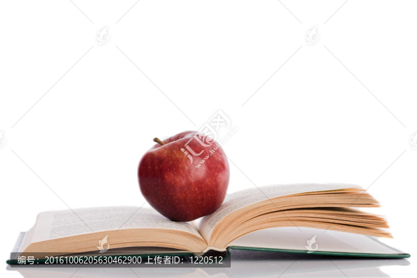 紅蘋果與開放的書和反思