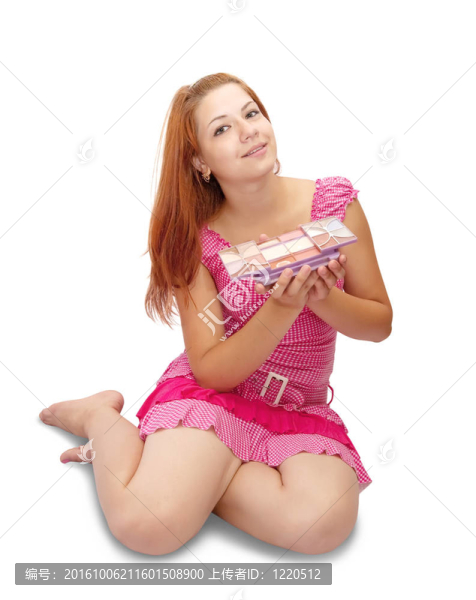 化妝品盒的女孩