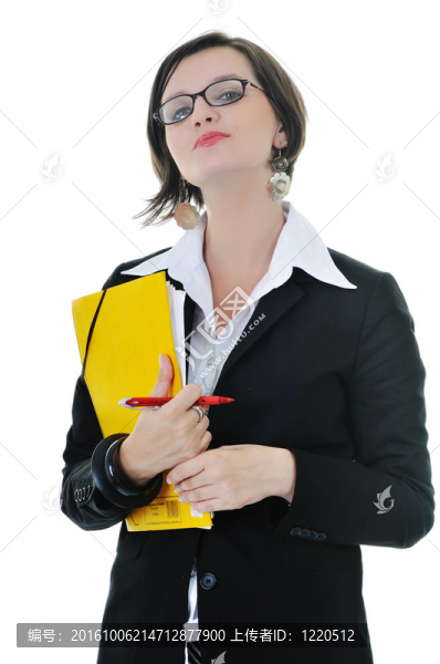 商業(yè)女人拿著文件和文件夾