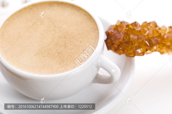 筆記本；糖和咖啡杯