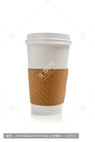 白色背景的一次性咖啡杯