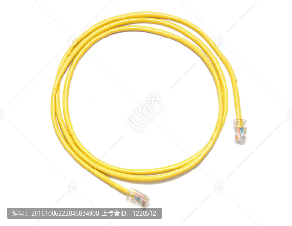 在白色背景上隔離的LAN電纜