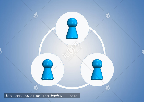 藍色背景上的團隊符號
