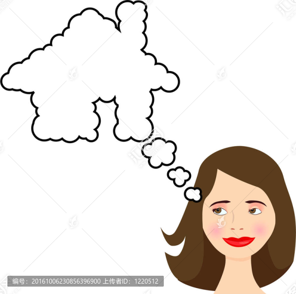 女人在言語泡沫中想到夢屋