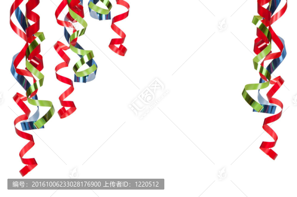 白色卷曲的絲帶