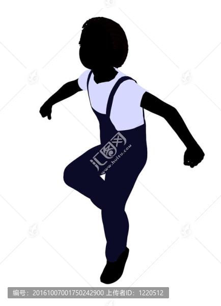 非洲裔男孩插畫剪影
