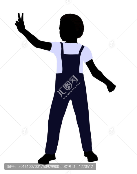 非洲裔男孩插畫剪影