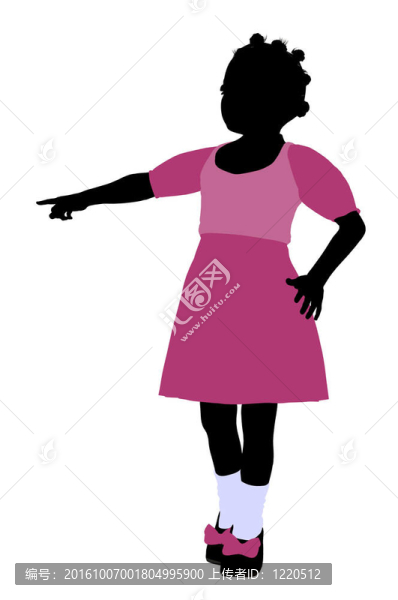 非洲裔女孩插畫(huà)剪影