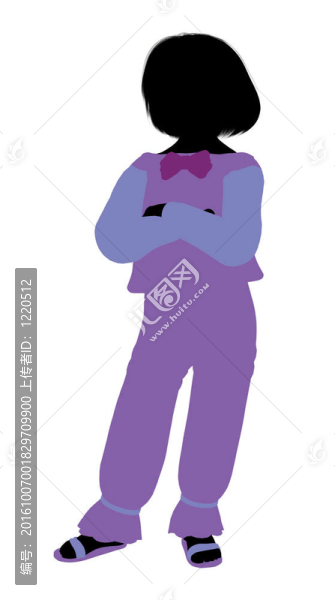 高加索女孩插圖剪影