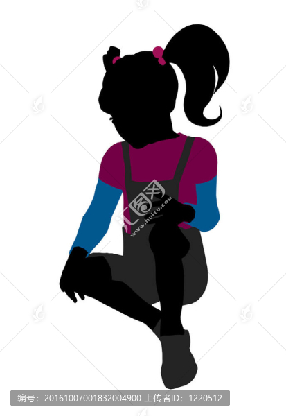 高加索女孩插圖剪影
