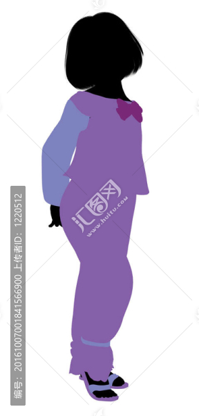 高加索女孩插圖剪影