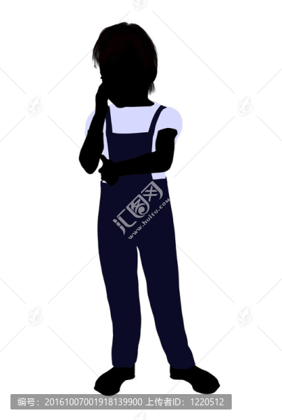 高加索男孩插圖剪影