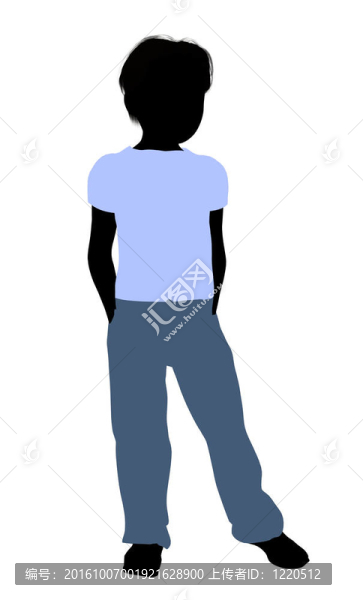 高加索男孩插圖剪影