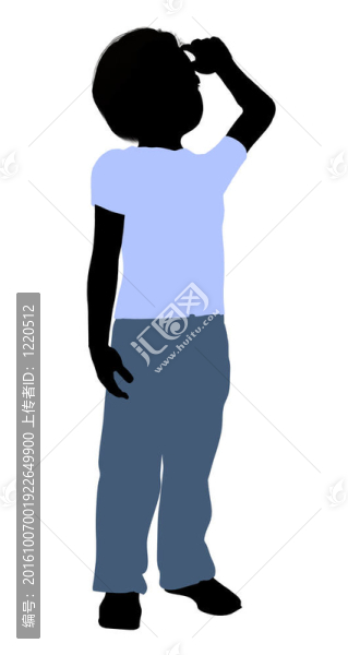 高加索男孩插圖剪影