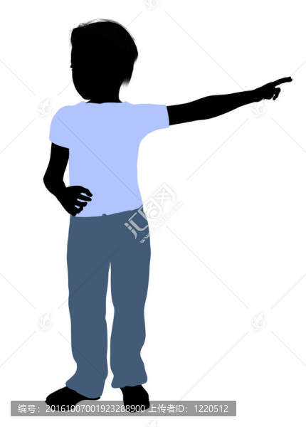 高加索男孩插圖剪影
