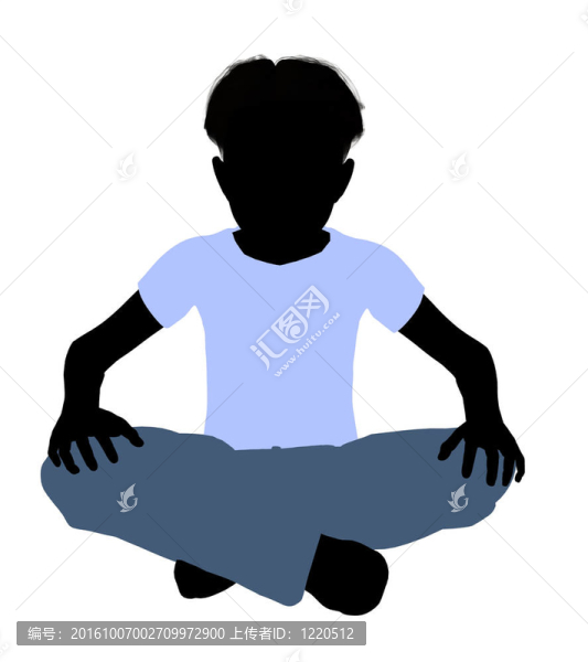 高加索男孩插圖剪影