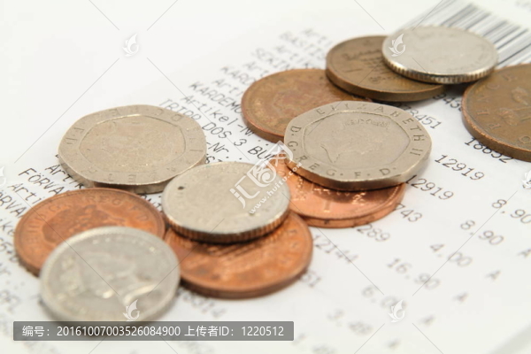 英國(guó)的錢和收據(jù)