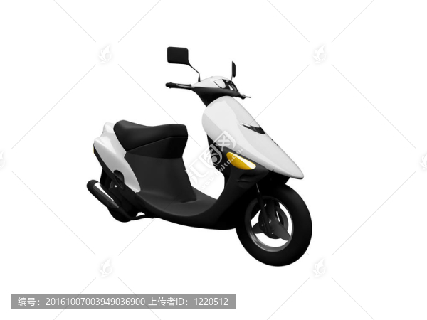 滑板車孤立的摩托前視圖