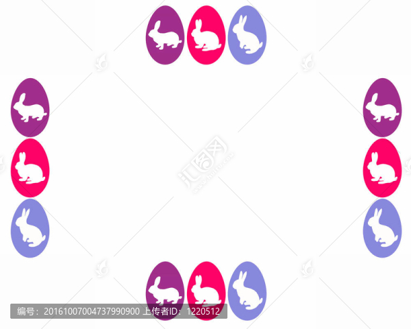 復(fù)活節(jié)兔子和復(fù)活節(jié)彩蛋卡與