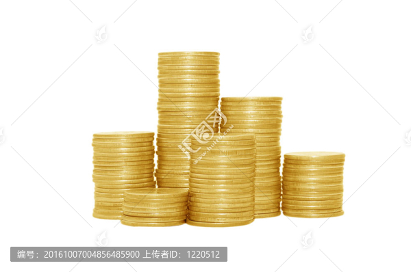 白色背景下的金幣
