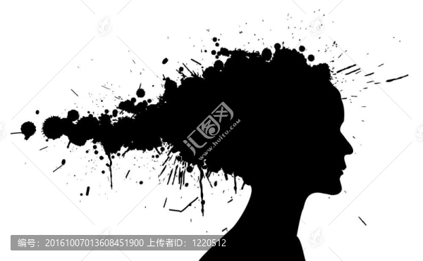 搖滾女孩的剪影