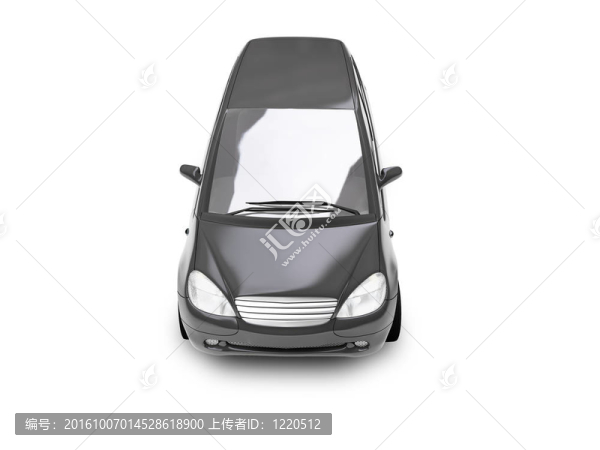 隔離的黑色轎車頂部視圖