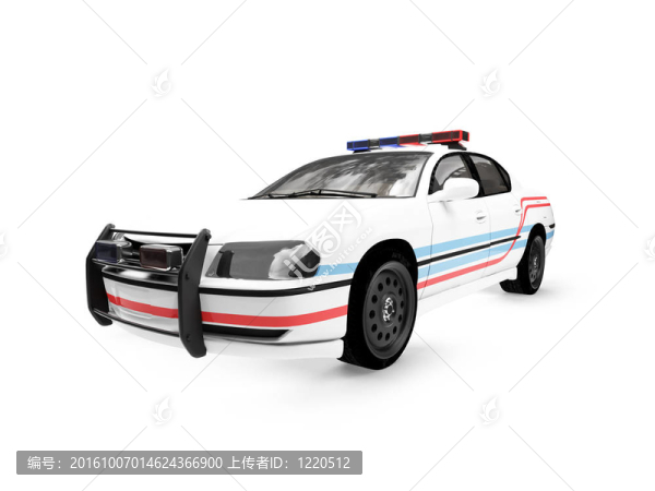 隔離警察白色轎車前視圖01