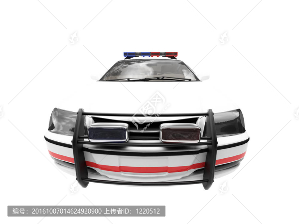 隔離警察白色轎車前視圖02