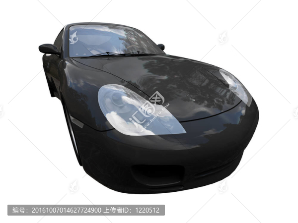 孤立的黑色超級(jí)汽車前視圖02