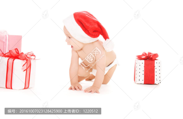 圣誕圣誕禮物的圣誕老人助手