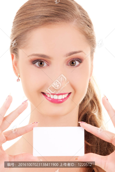 帶名片的快樂女孩